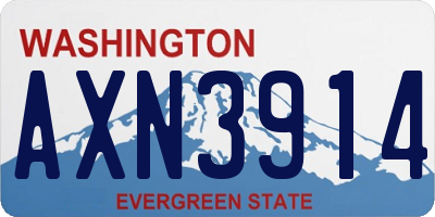 WA license plate AXN3914