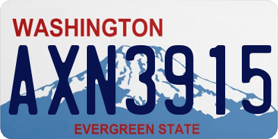 WA license plate AXN3915
