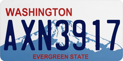WA license plate AXN3917