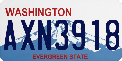 WA license plate AXN3918