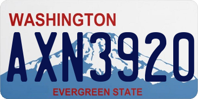 WA license plate AXN3920
