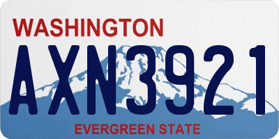 WA license plate AXN3921