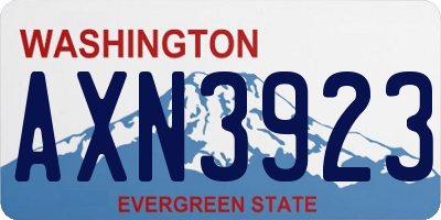 WA license plate AXN3923