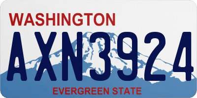 WA license plate AXN3924
