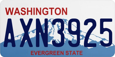 WA license plate AXN3925
