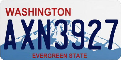 WA license plate AXN3927