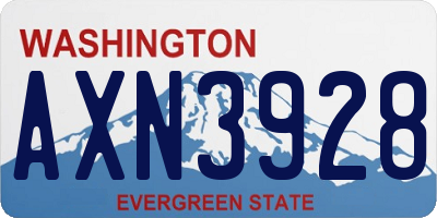 WA license plate AXN3928