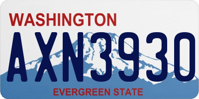 WA license plate AXN3930