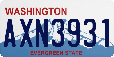 WA license plate AXN3931