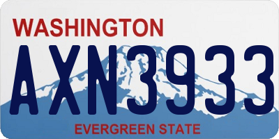 WA license plate AXN3933