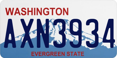 WA license plate AXN3934