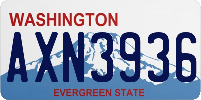 WA license plate AXN3936