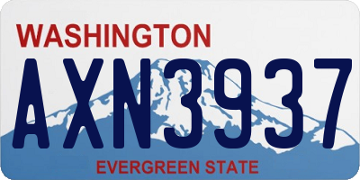 WA license plate AXN3937