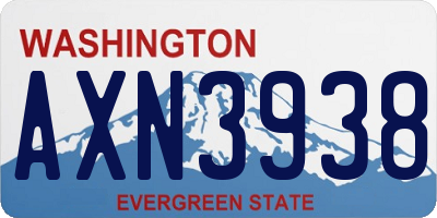 WA license plate AXN3938