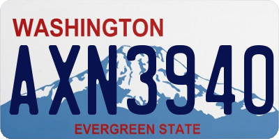 WA license plate AXN3940