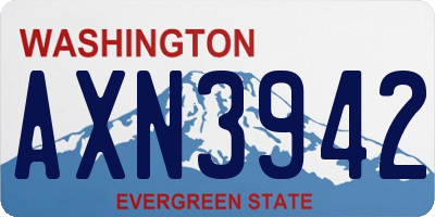 WA license plate AXN3942