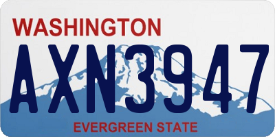 WA license plate AXN3947