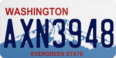 WA license plate AXN3948