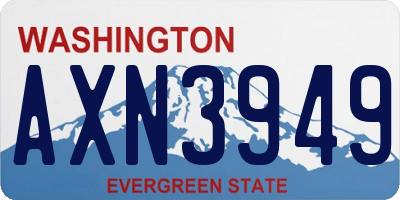 WA license plate AXN3949