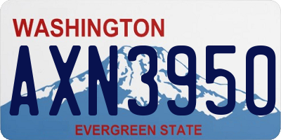 WA license plate AXN3950