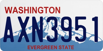 WA license plate AXN3951