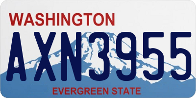 WA license plate AXN3955