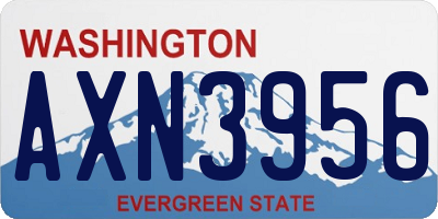 WA license plate AXN3956