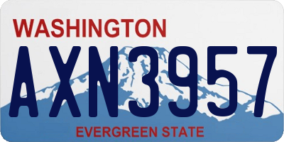 WA license plate AXN3957