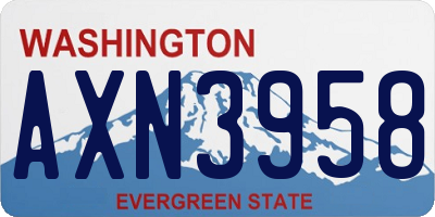 WA license plate AXN3958