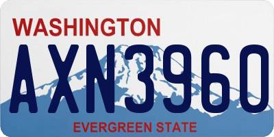 WA license plate AXN3960