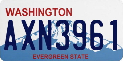 WA license plate AXN3961