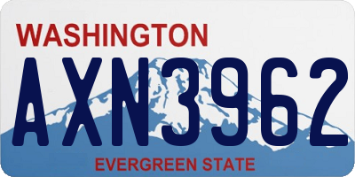 WA license plate AXN3962