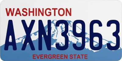 WA license plate AXN3963