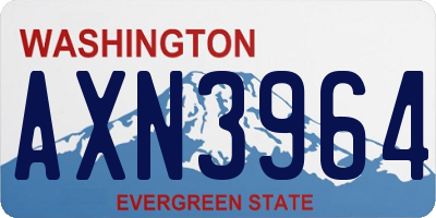 WA license plate AXN3964