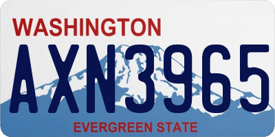 WA license plate AXN3965