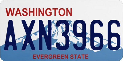 WA license plate AXN3966