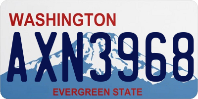 WA license plate AXN3968