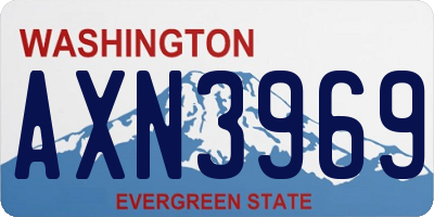 WA license plate AXN3969