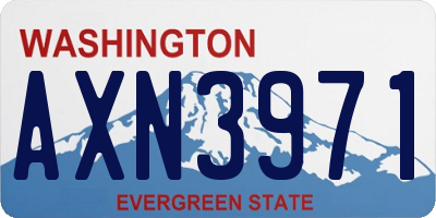 WA license plate AXN3971