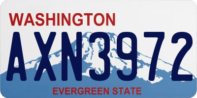WA license plate AXN3972