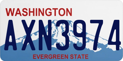 WA license plate AXN3974
