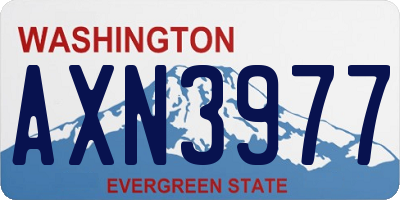 WA license plate AXN3977