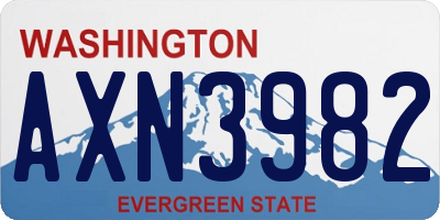 WA license plate AXN3982