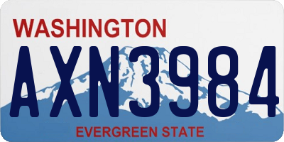 WA license plate AXN3984