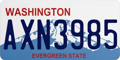 WA license plate AXN3985