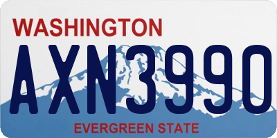 WA license plate AXN3990