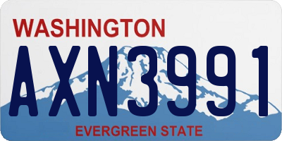 WA license plate AXN3991