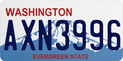 WA license plate AXN3996