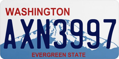 WA license plate AXN3997