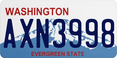 WA license plate AXN3998